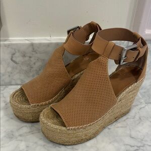 Marc Fisher Tan Annie Wedge Sandals